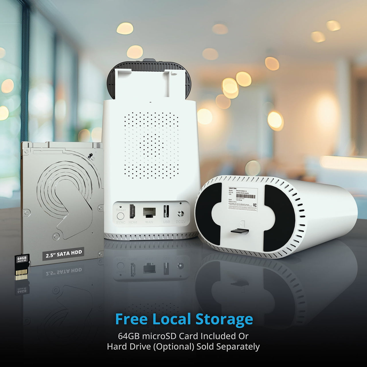 Night Owl® Wire Free (Battery) 2K Spotlight Cameras with 2-Way Audio and Audio Alerts and Siren - White