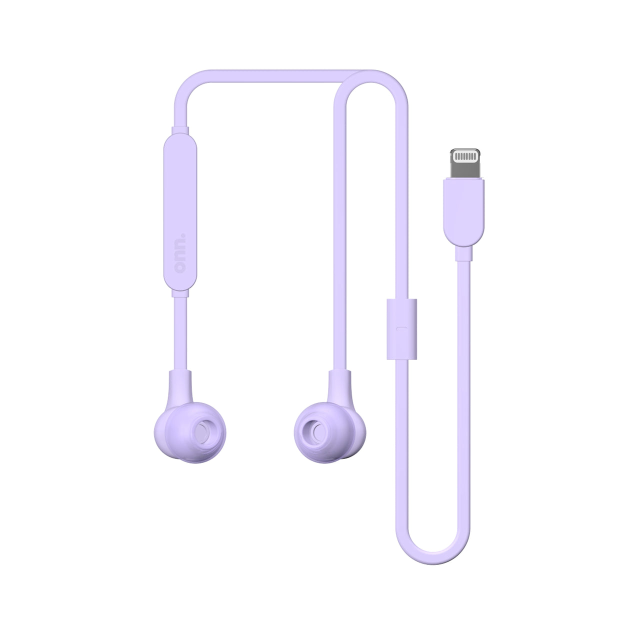 onn Earphones with Lightning Connector, Lilac
