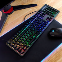 onn Wired LED Gaming Keyboard, Backlit, Gray