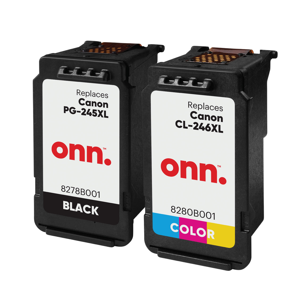onn Canon PG-245XL/CL-246XL High Yield Inkjet Printer Cartridges, Black and Color, 2 Pack