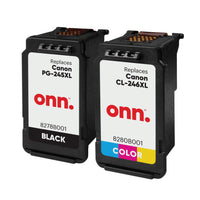 onn Canon PG-245XL/CL-246XL High Yield Inkjet Printer Cartridges, Black and Color, 2 Pack