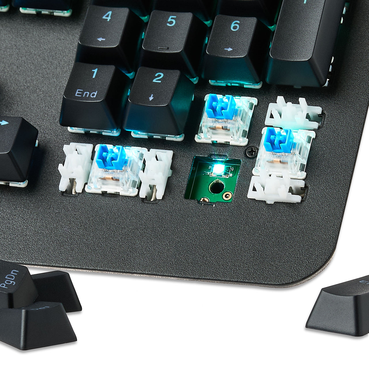 onn Gaming Mechanical Keyboard with Blue Switches, Adjustable 16.8M LED Lighting, 104 Keys, Black