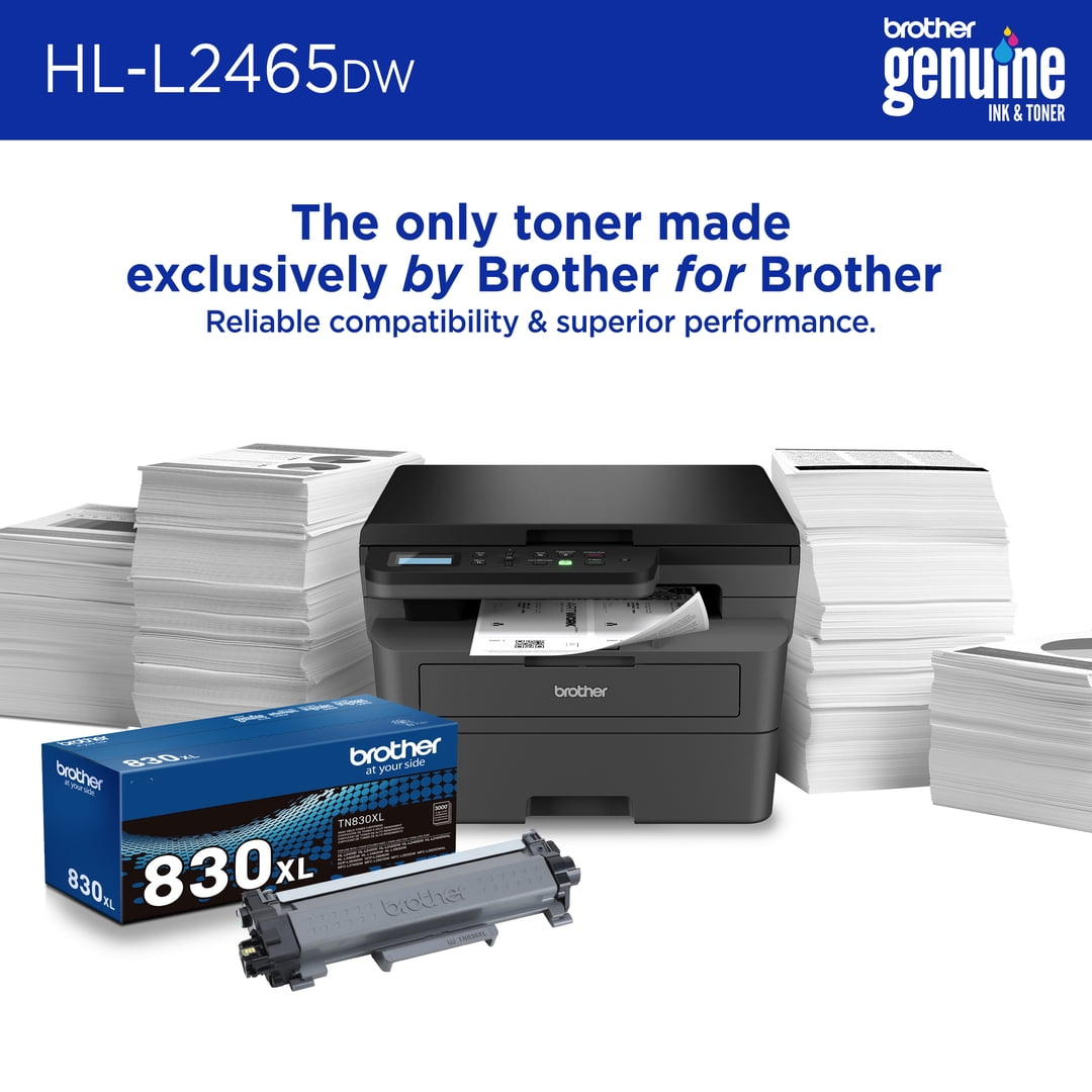 Brother Wireless HL-L2465DW Compact Monochrome Multi-Function Laser Printer with Print, Copy and Scan, Duplex and Mobile Printing
