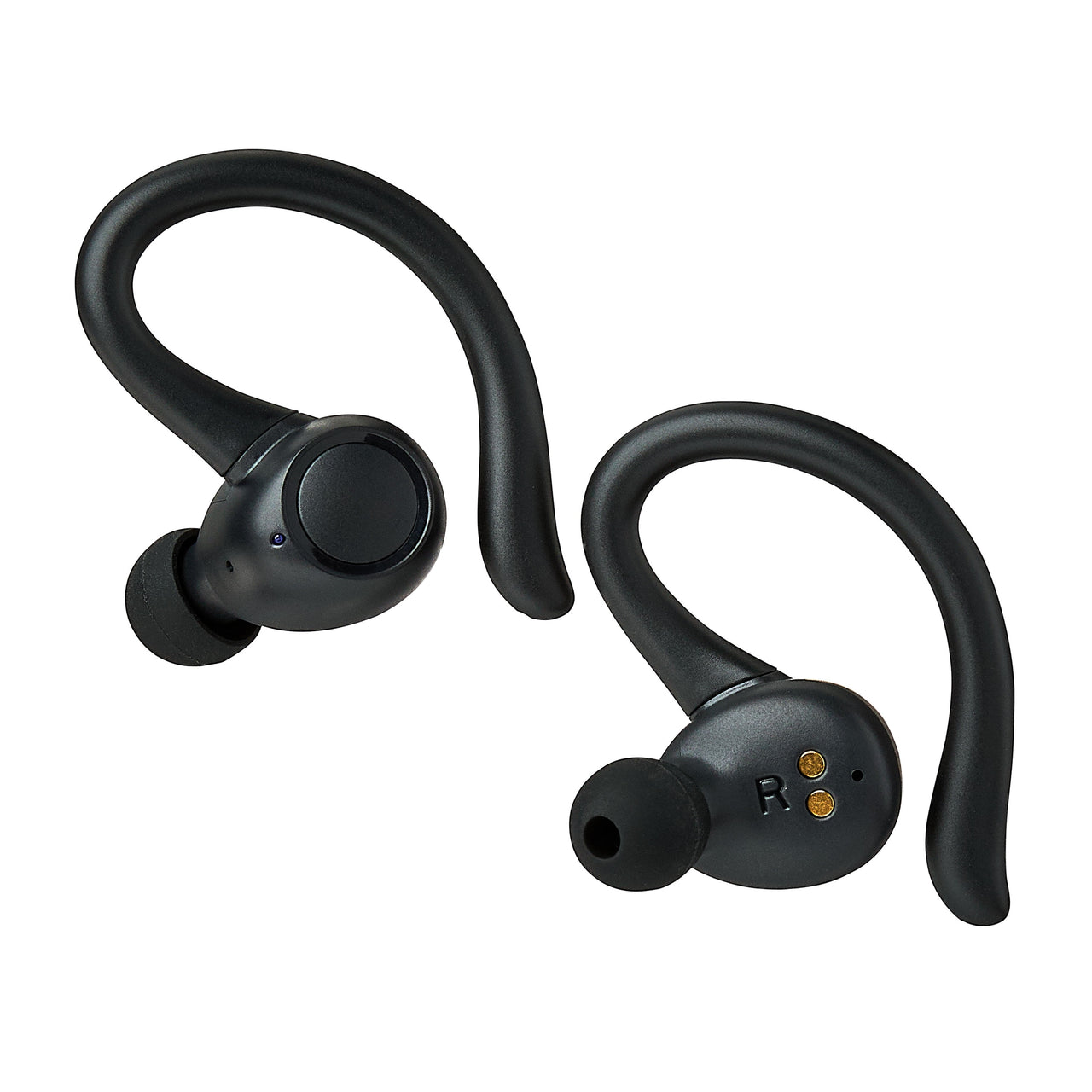 onn Wireless Earphones with Wireless Charging Case, Black
