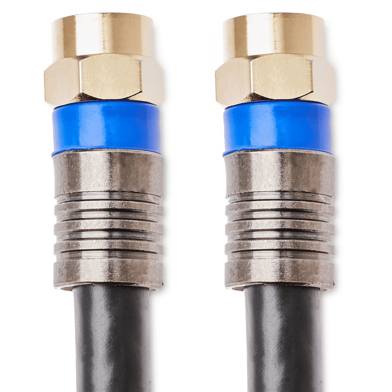 ONN. 25Feet Quad Shield Coaxial Cable, Black Color
