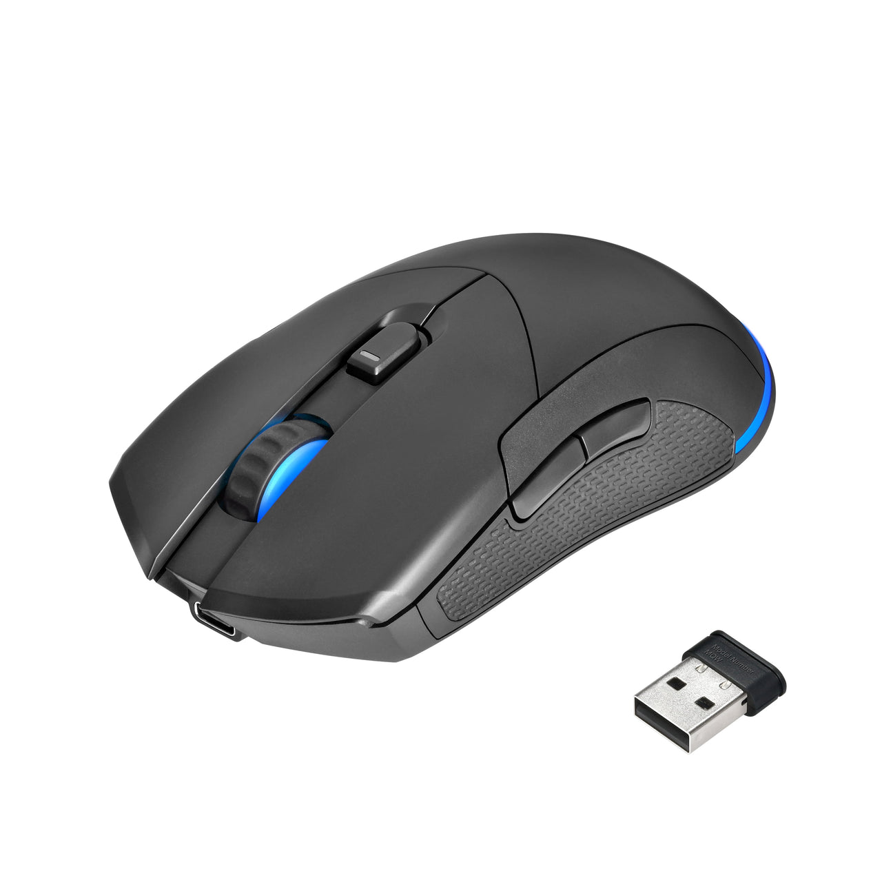 onn Rechargeable Wireless Gaming Mouse with LED Lighting, 8 Programmable Buttons