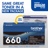 Brother Genuine High-yield Printer Toner Cartridge, TN660, Black