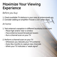 General Electric Outdoor Yagi HDTV Antenna, Long Range, UHF 1080P 4K, Black, 33685