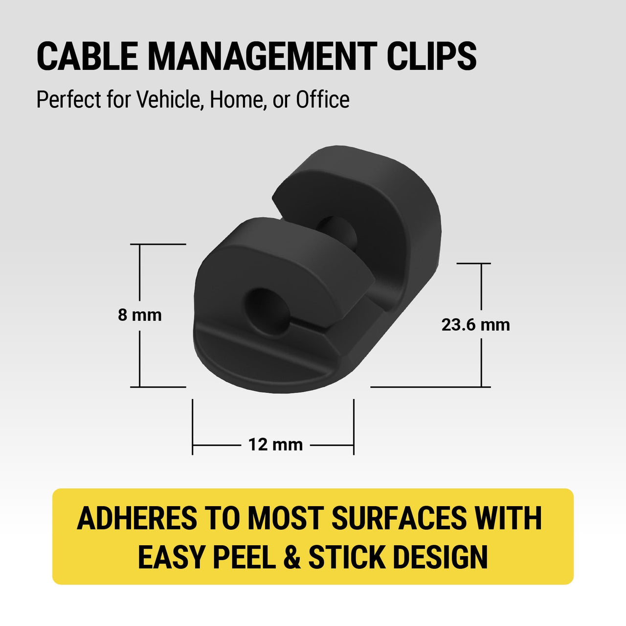 Scosche CMAA2-6PKRP StickEm 6 Pack Adhesive Cable and Wire Management Organizer Clips Holders Black
