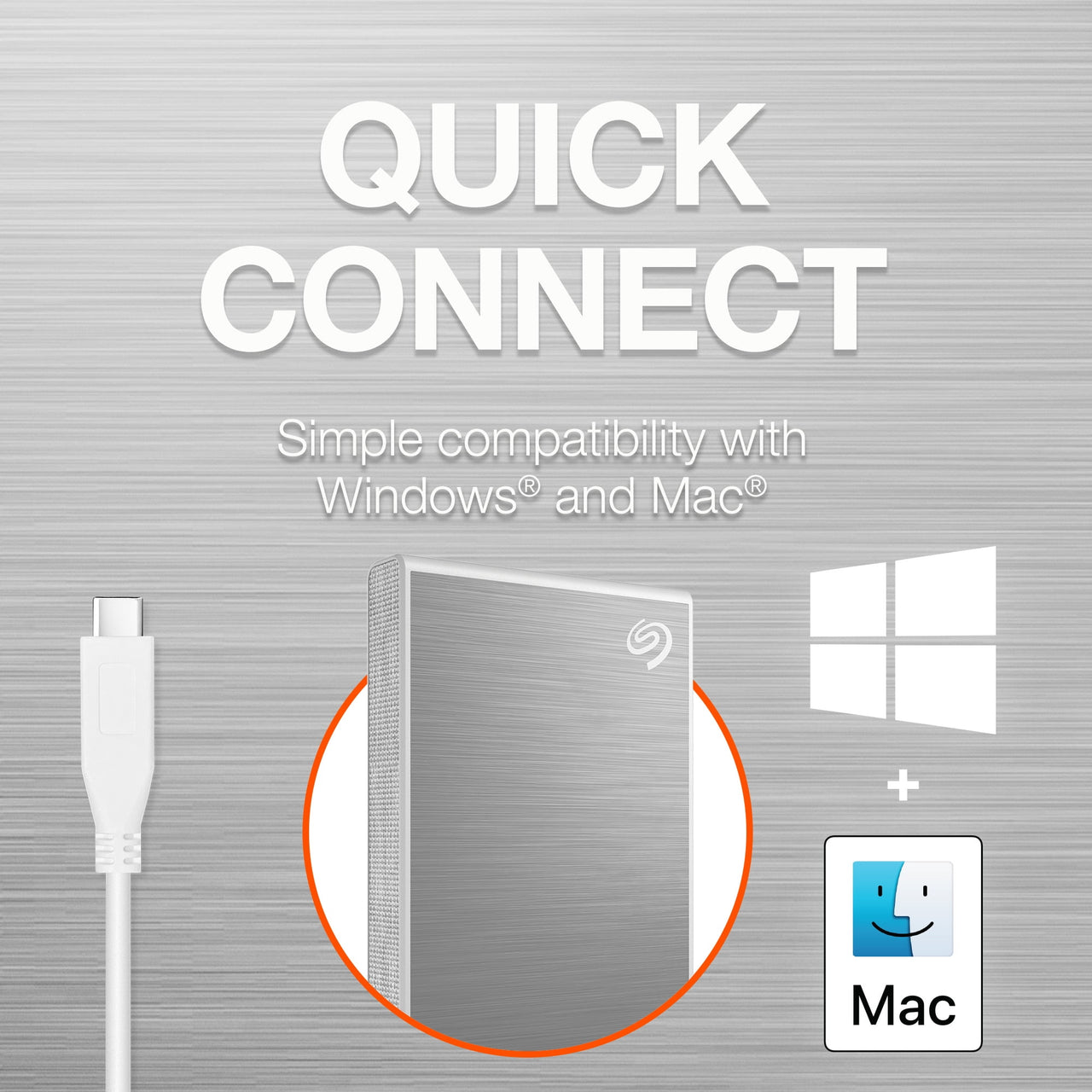 Seagate One Touch SSD 1TB External SSD Portable - Silver, Speeds up to 1030MB/s, with Android App, 1yr Mylio Create, 4mo Adobe Creative Cloud Photography Plan and Rescue Services (STKG1000401)