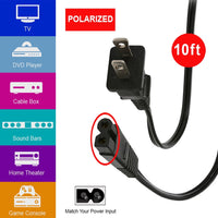 New Xtreme 10-ft Replacement Polarized Power Cord, Works with VIZIO, Hisense TVs, and Comcast
