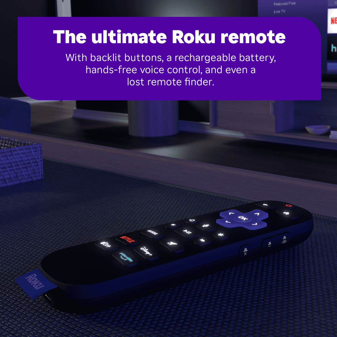 Roku Ultra | 4K/HDR10+/Dolby Vision & Atmos Streaming Device - Rechargeable Backlit Voice Remote – Free & Live TV