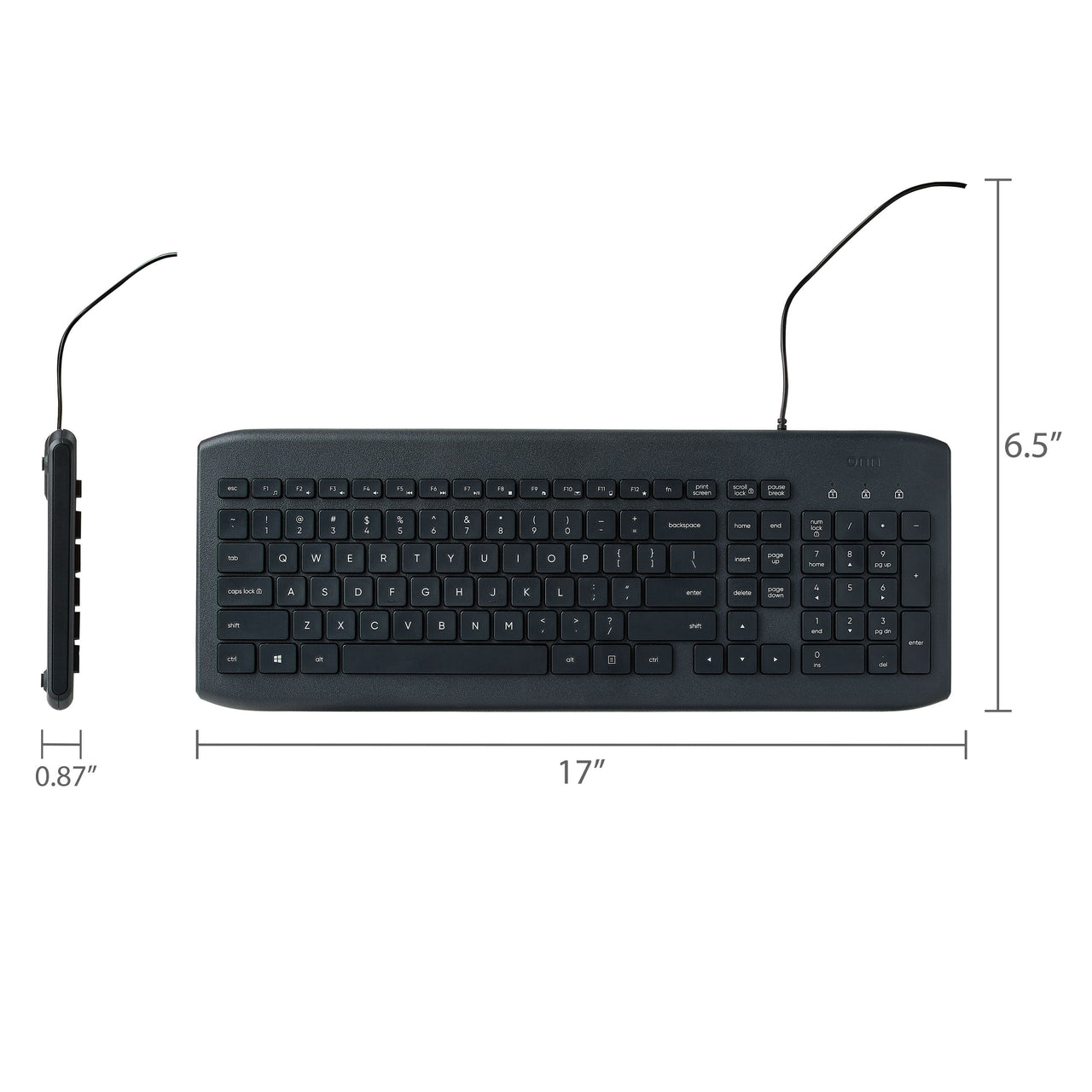 onn USB Computer Keyboard with 104-Keys, 5 ft Cable, Windows and Mac Compatible, Gray