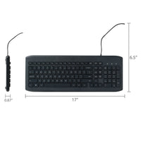 onn USB Computer Keyboard with 104-Keys, 5 ft Cable, Windows and Mac Compatible, Gray