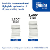 Brother Genuine High-yield Printer Toner Cartridge, TN660, Black