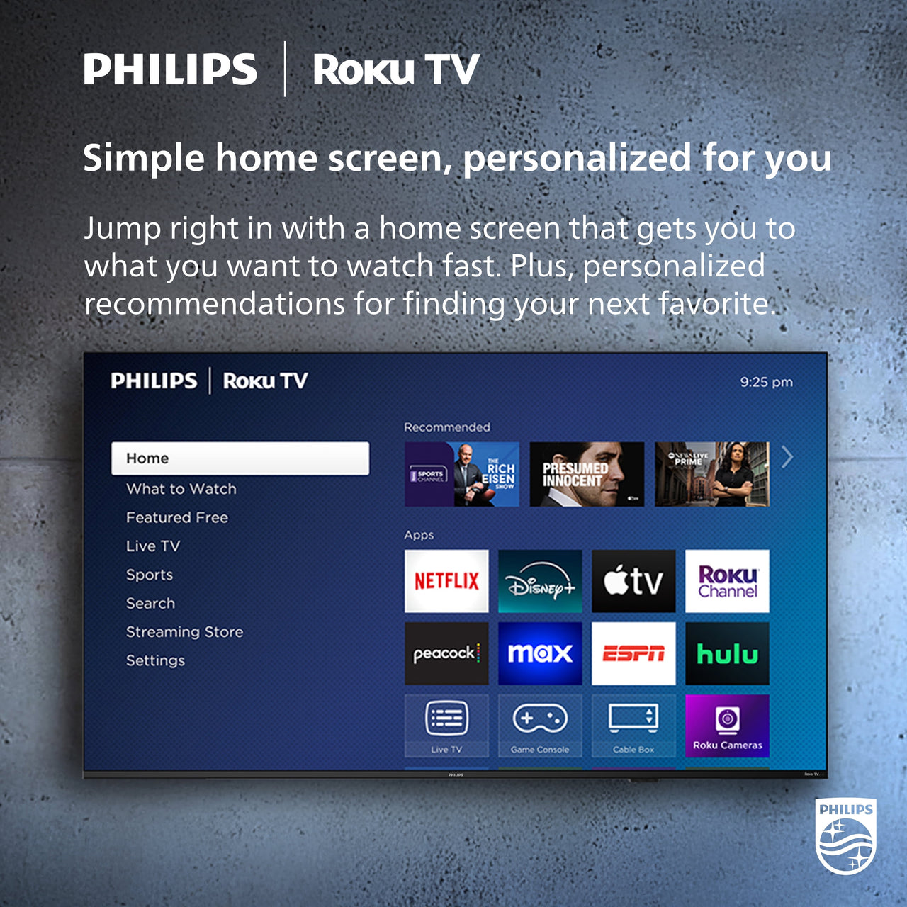 Philips 32" Class HD (720P) Smart Roku Borderless LED TV (32PFL6452/F7) (New)