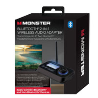 Monster 2-in-1 Bluetooth Transmitter for TV & Speakers, Wireless Bluetooth Adapter, Black