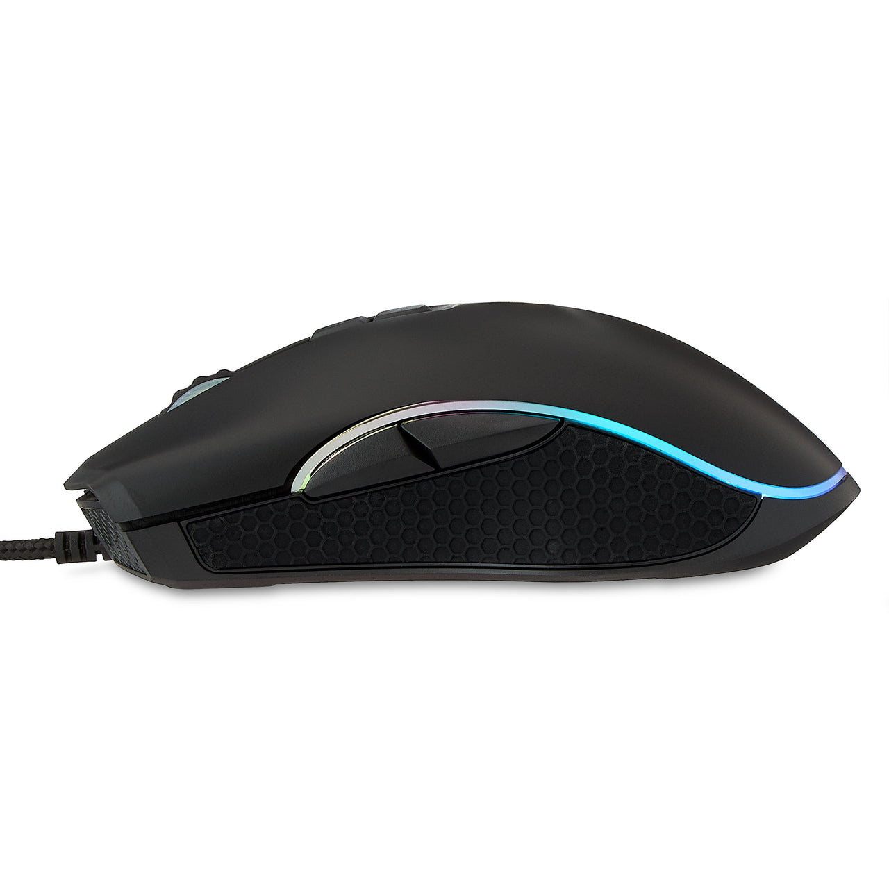 onn Wired USB Gaming Mouse with Adjustable DPI, Backlit, 7 Buttons Black