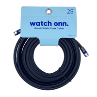 ONN. 25Feet Quad Shield Coaxial Cable, Black Color