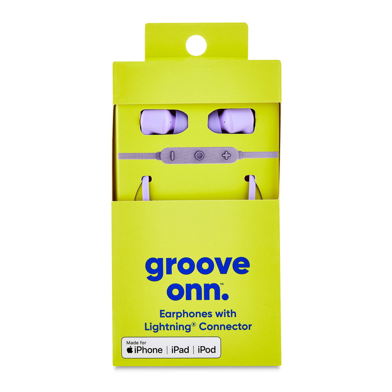 onn Earphones with Lightning Connector, Lilac