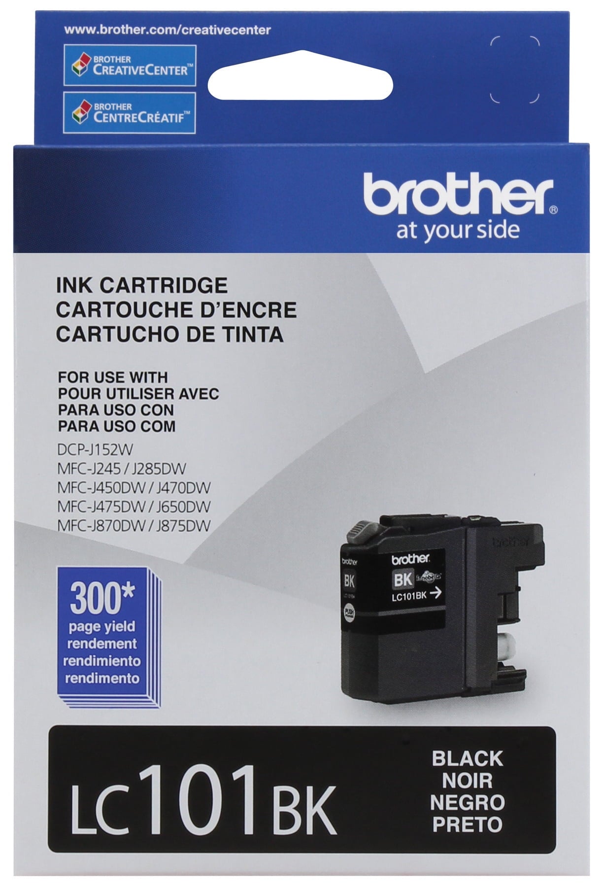Brother Genuine LC101BK Standard-Yield Black Printer Ink Cartridge