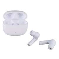 onn Bluetooth Wireless Earphones with Active Noise Canceling and Wireless Charging Case, White