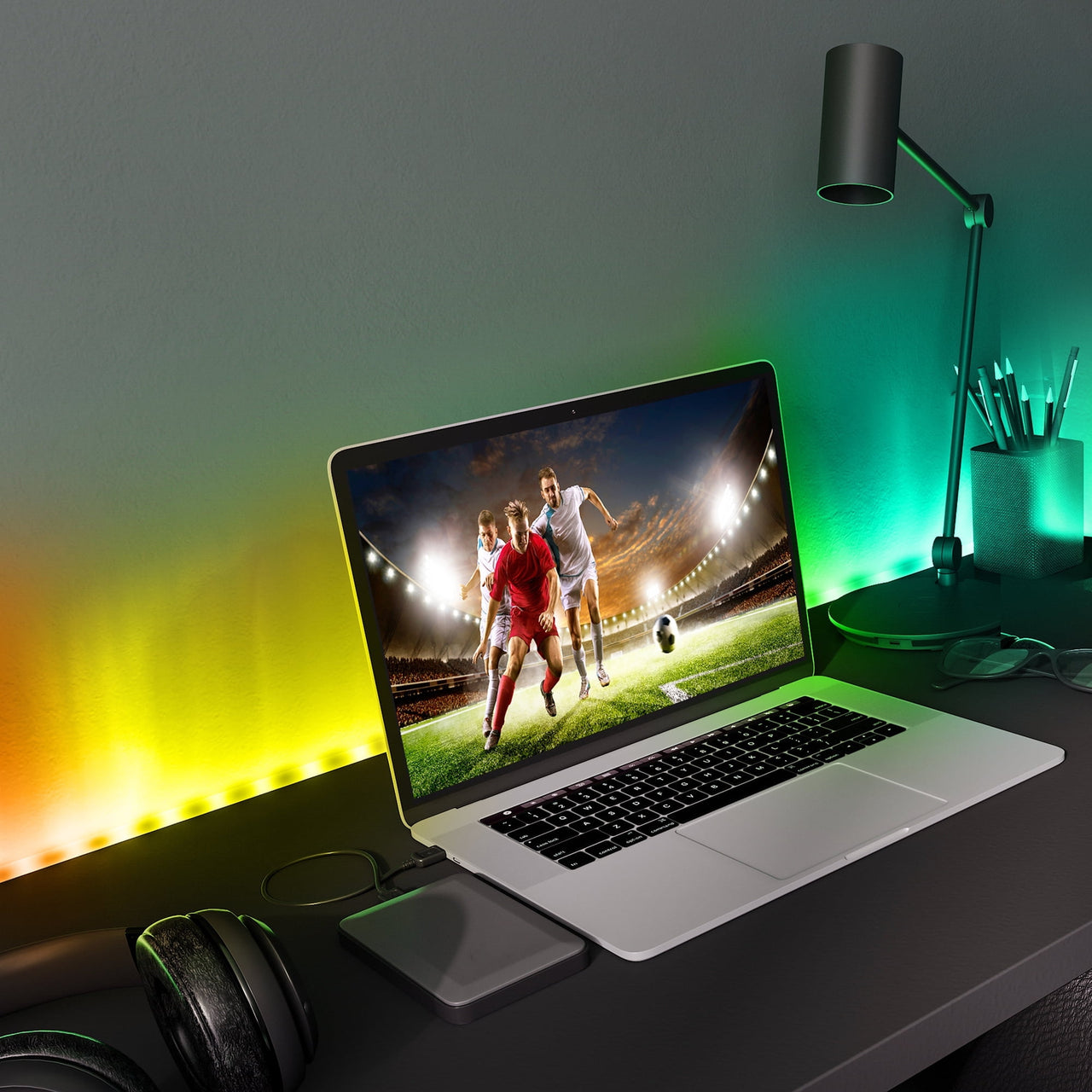 Monster Smart Lighting Indoor LED Strip Lights, RGBIC Multicolor Flow LED Lights, for Christmas, Halloween, Party, Gameday and More, 100’