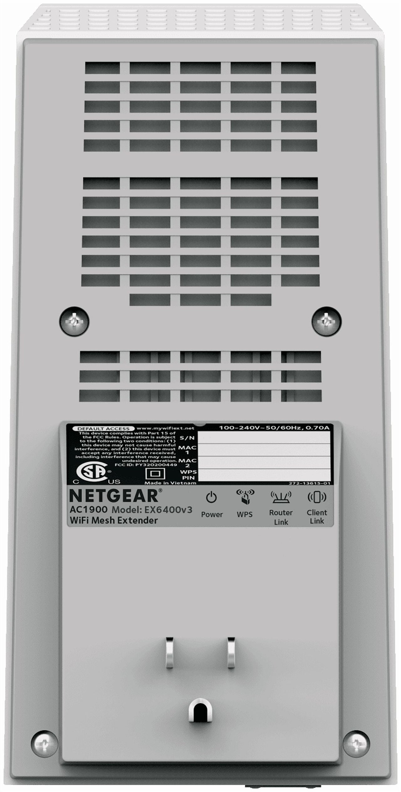NETGEAR - EX6400 AC1900 WiFi Mesh Wall Plug Range Extender and Signal Booster