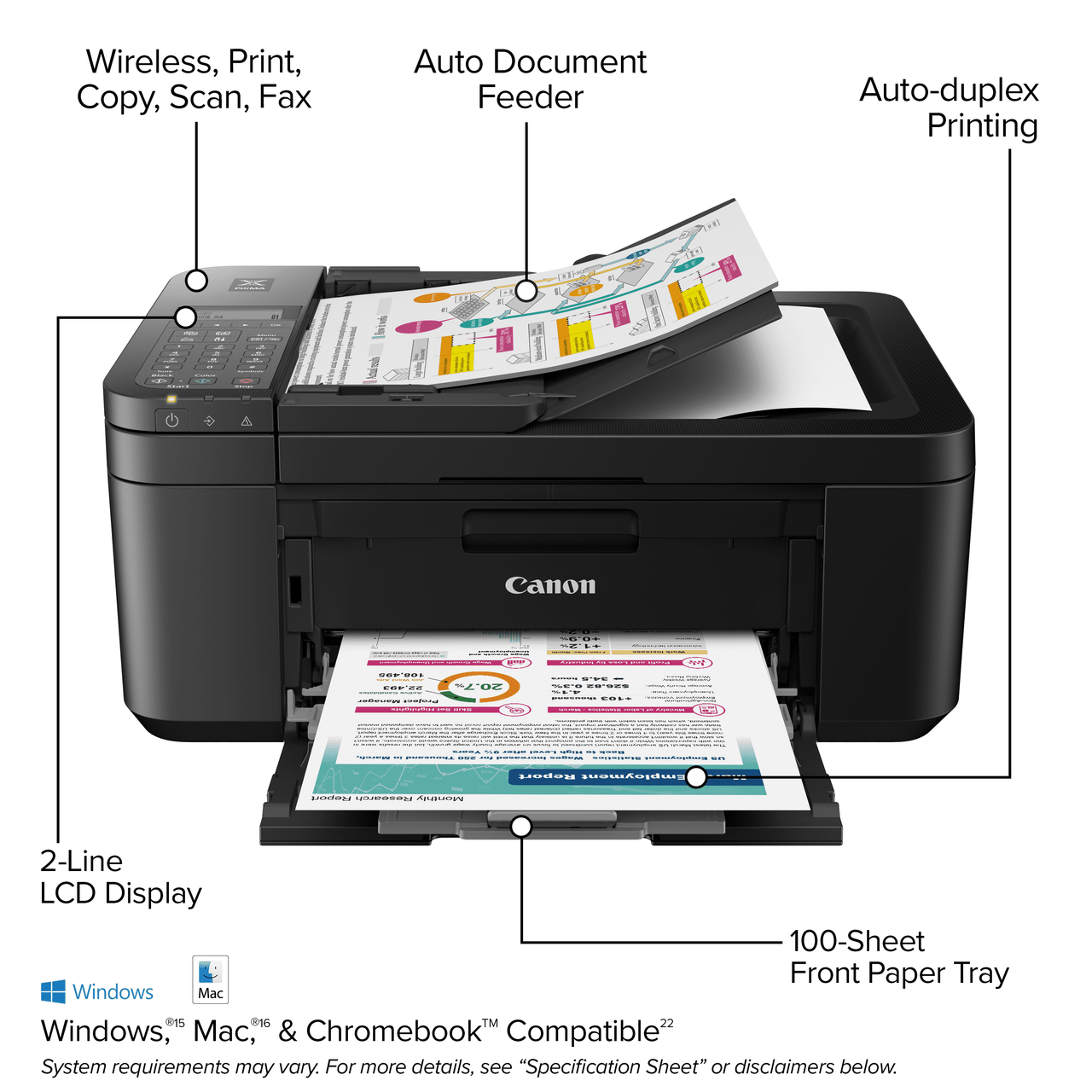 Canon PIXMA TR4722 All-In-One, Wireless Color Inkjet Printer for Home Office Use