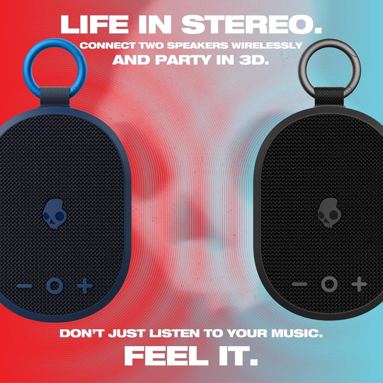 Skullcandy Kilo XT Wireless Bluetooth Speaker - IPX7 Waterproof Mini Speaker with 24 Hour Battery and True Wireless Pairing - for Outdoor, Black