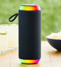 onn Large Rugged Speaker with Bluetooth Wireless Technology and LED Lighting, Gray