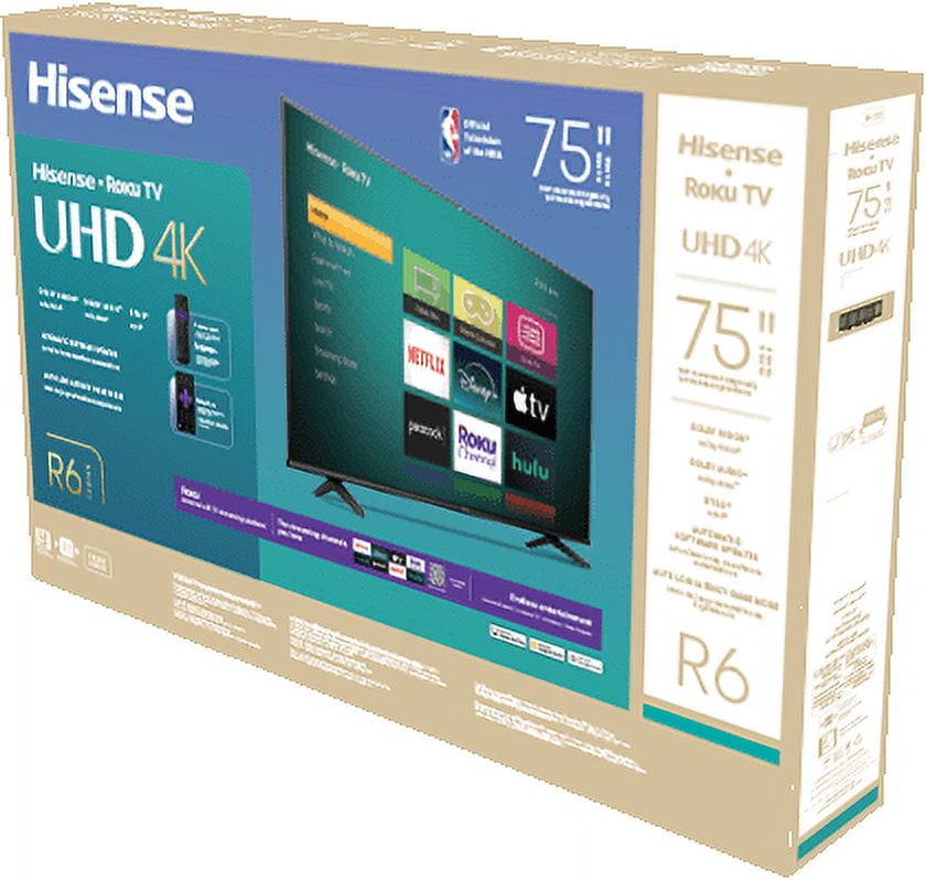 Hisense 75" Class 4K UHD LED LCD Roku Smart TV HDR R6 Series 75R6E4