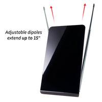 General Electric Flat Panel Indoor HDTV Antenna, 40-mile Range, VHF 1080P 4K, Black, 48283