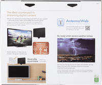 GE Amplified Indoor HDTV Antenna, 55-mile Range, VHF 1080P 4K, Black, 48862