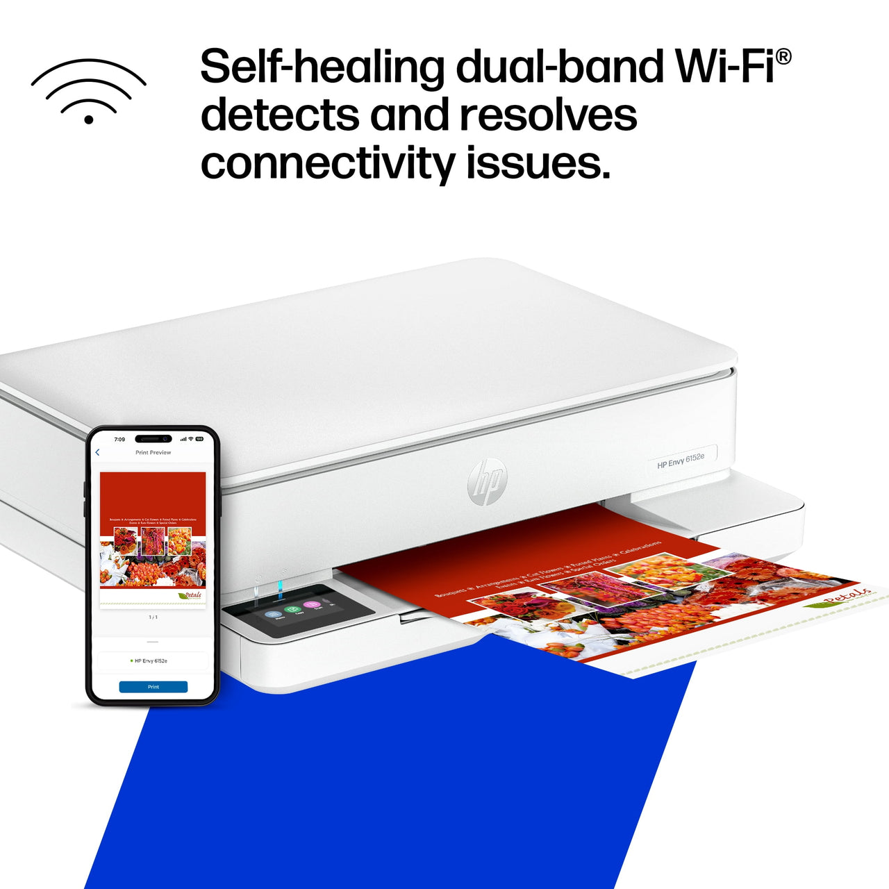 HP Envy 6152e Wireless All-in-One Color Photo Inkjet Printer, Scanner, Copier, 3mos FREE Instant Ink