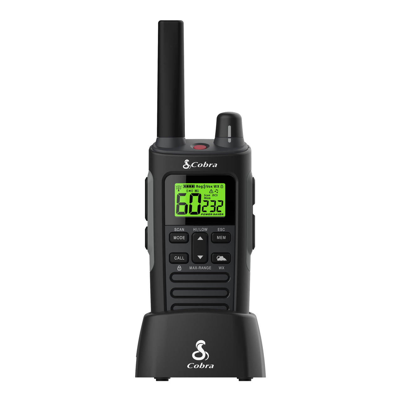 Cobra RX685 Walkie Talkies Two-Way Radios (Pair), 40-mile Range and 60 Channels with 121 Privacy Codes - IP54 Waterproof & NOAA Weather Alerts
