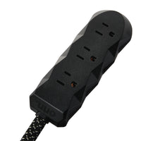 onn 3-Outlet Surge Protector with 4' Power Cord, Black