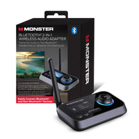 Monster 2-in-1 Bluetooth Transmitter for TV & Speakers, Wireless Bluetooth Adapter, Black