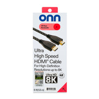 onn Ultra High Speed HDMI Cable, 6'
