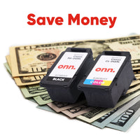 onn Canon PG-245XL/CL-246XL High Yield Inkjet Printer Cartridges, Black and Color, 2 Pack