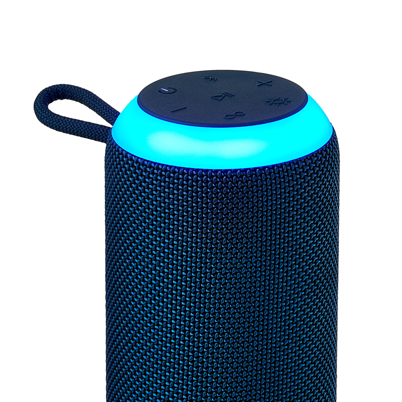 onn Medium Rugged Speaker with Bluetooth Wireless Technology and LED Lighting, Navy