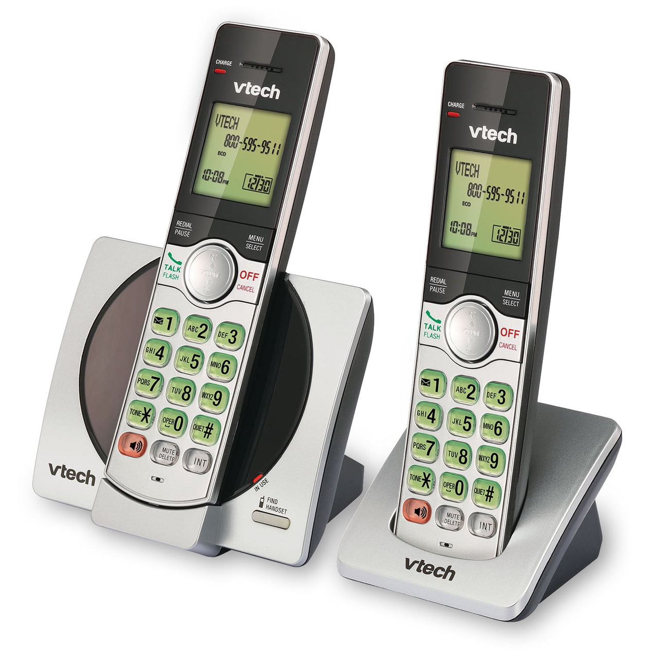 VTech CS6919-2 DECT 6.0 Cordless Phone with Caller ID and Handset Speakerphone, 2 Handsets, Silver/Black