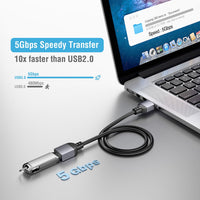 onn 6' Braided USB Extension Cable, Black