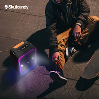 Skullcandy Stomp Waterproof USB Charge Out LED Lighting Wireless Bluetooth Portable Speaker, Black