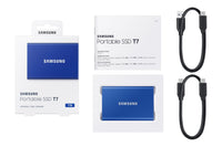 SAMSUNG T7 Portable SSD 1TB Indigo Blue, Up-to 1,050MB/s, USB 3.2 Gen2, External - MU-PC1T0H/AM