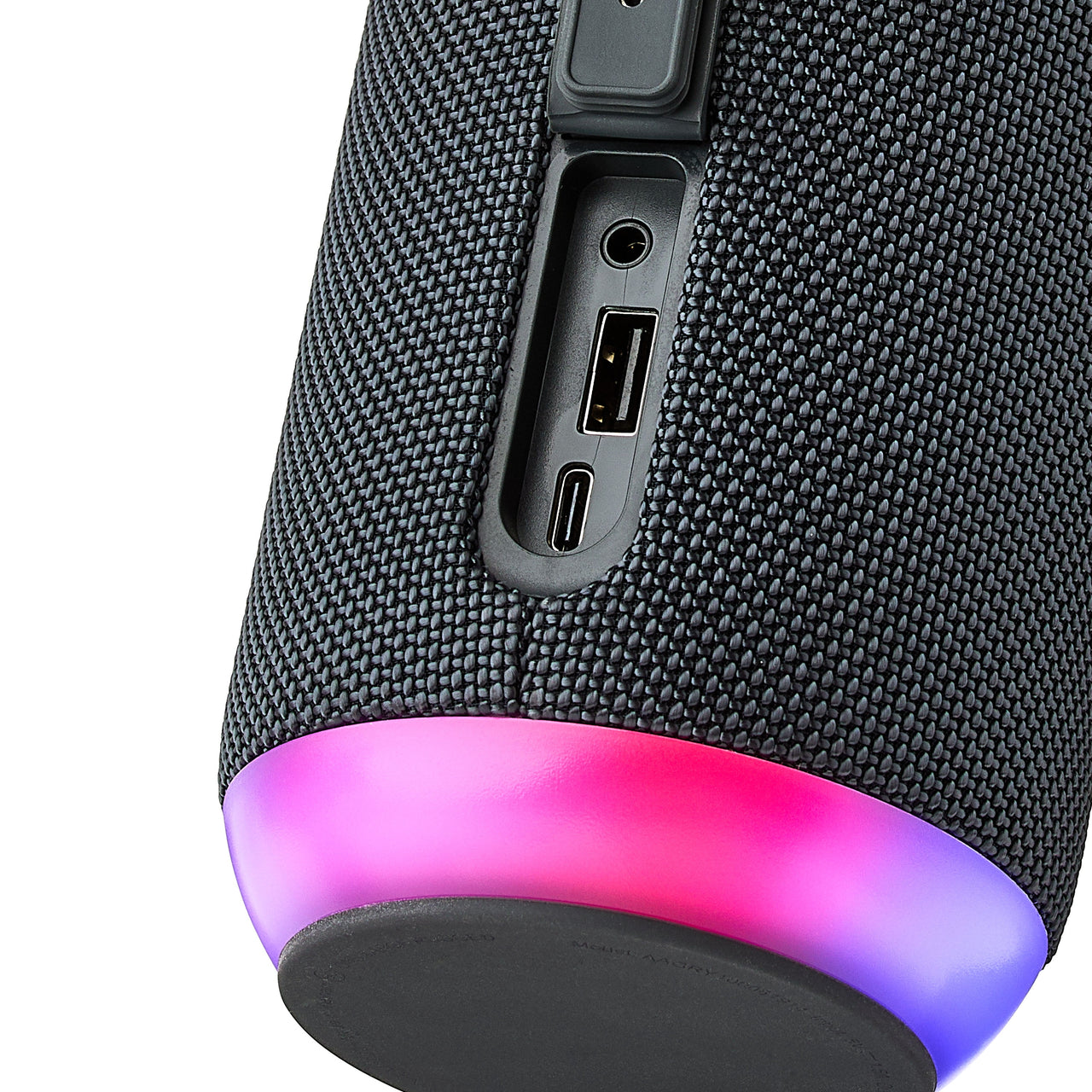 onn Large Rugged Speaker with Bluetooth Wireless Technology and LED Lighting, Gray