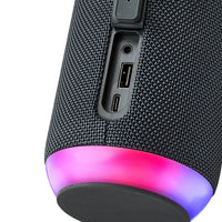 onn Large Rugged Speaker with Bluetooth Wireless Technology and LED Lighting, Gray