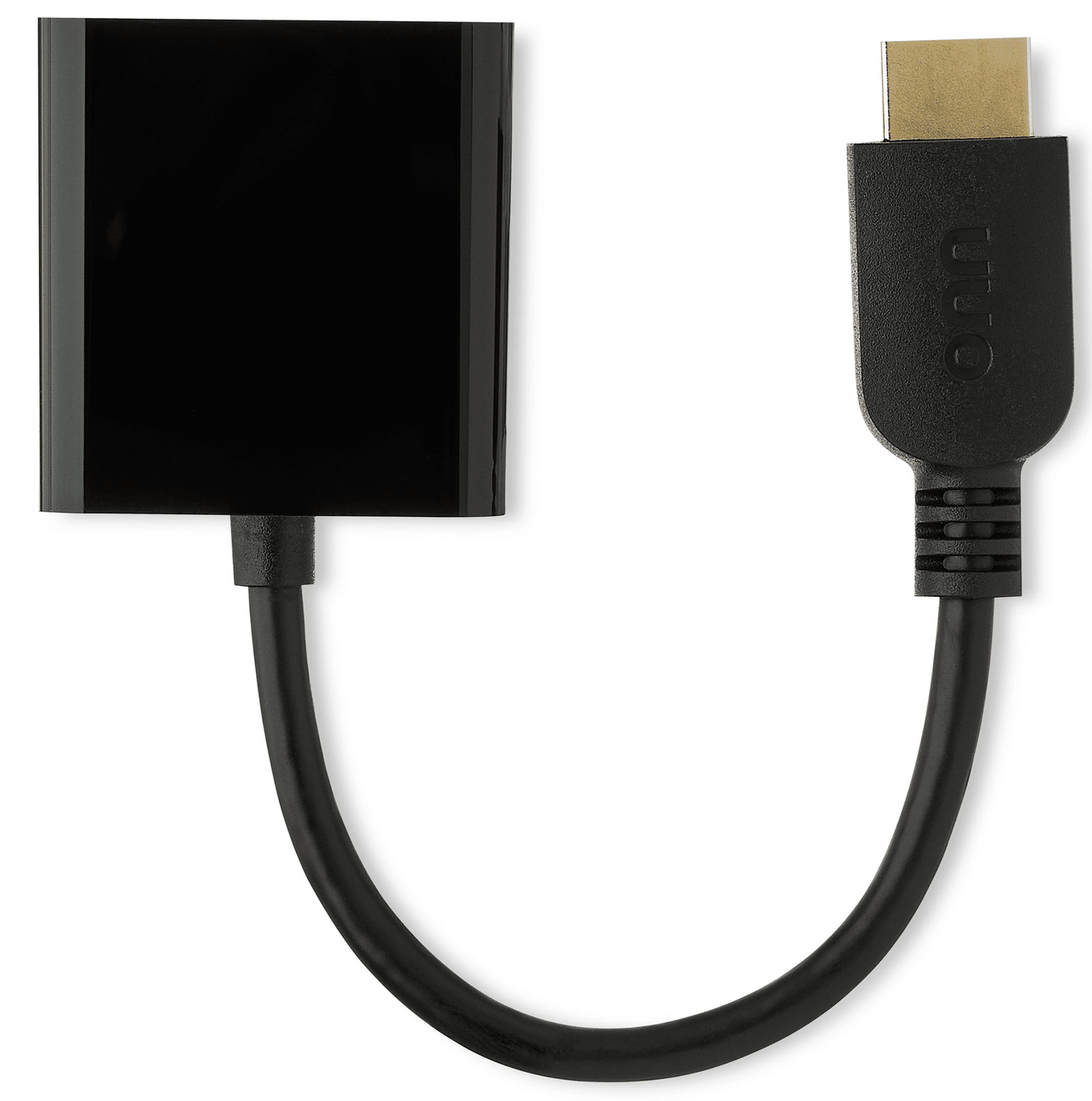 onn HDMI to VGA Adapter, HDMI Male to VGA Female, 1080p 2K Support, Gold-Plated Connectors, 8 Inch, Black