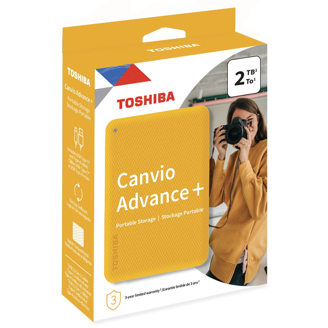 Toshiba Canvio Advance Plus Portable External Hard Drive 2TB - Honey