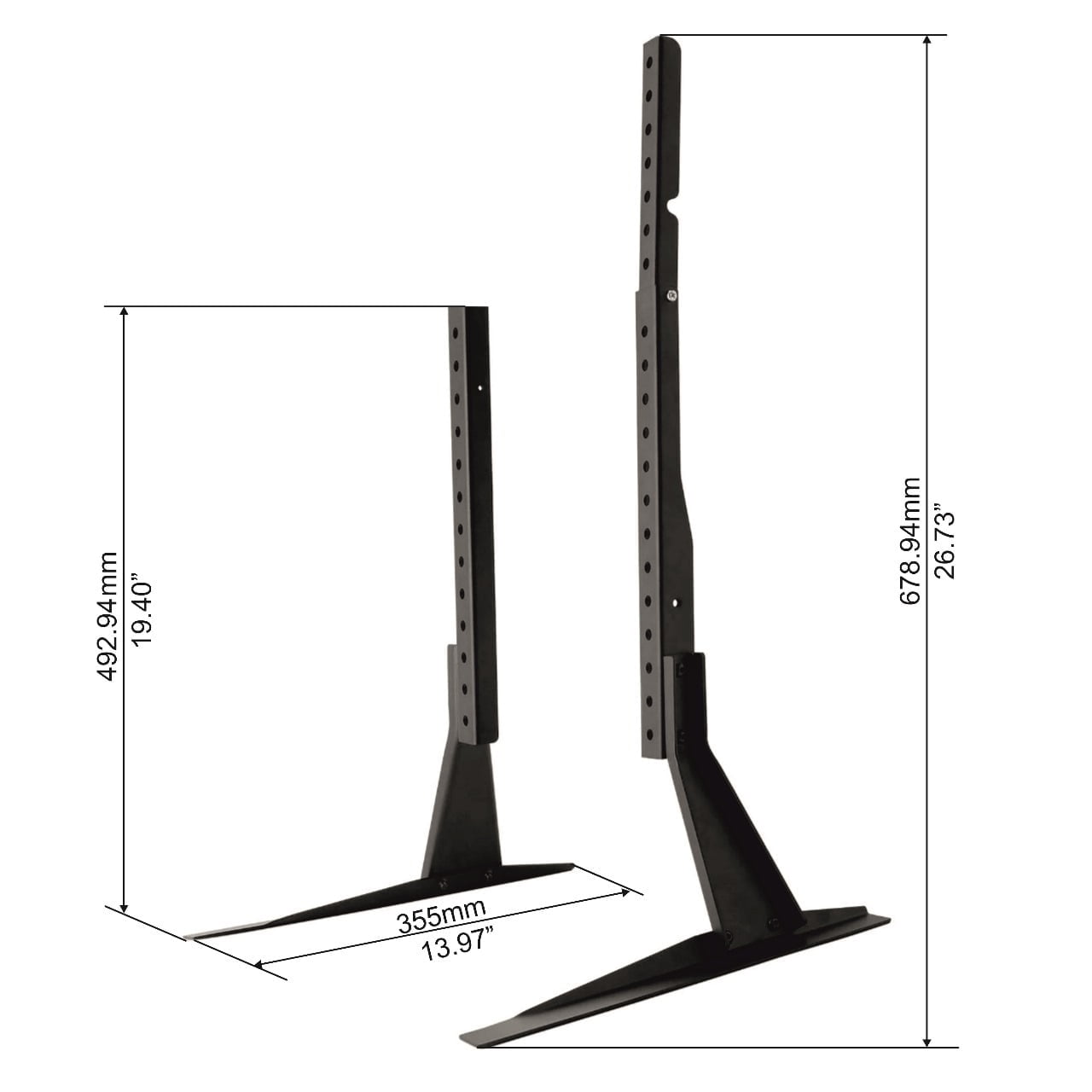 onn Tabletop TV Stand for 37" to 70" TVs, Holds up to 110 lbs, Black- Metal Legs for Tabletop